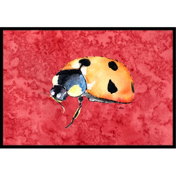 Carolines Treasures Lady Bug on Red Indoor Or Outdoor Doormat - 18 x 27 in. 8869MAT - main